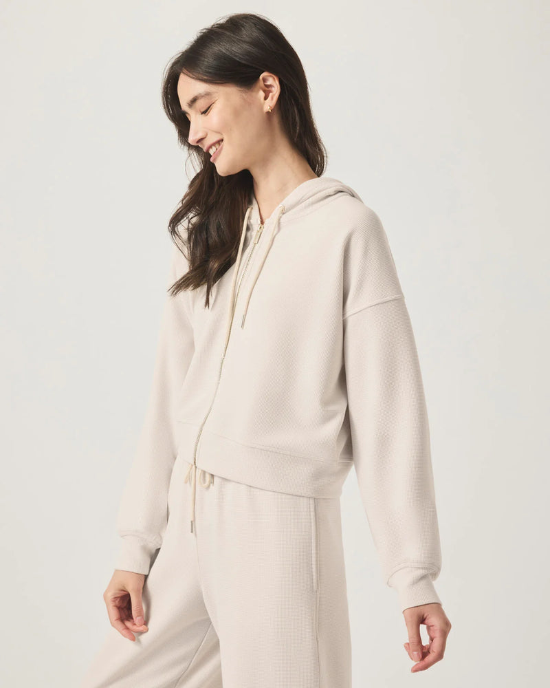 Waffle Scuba zip up Jacket | Moonstone