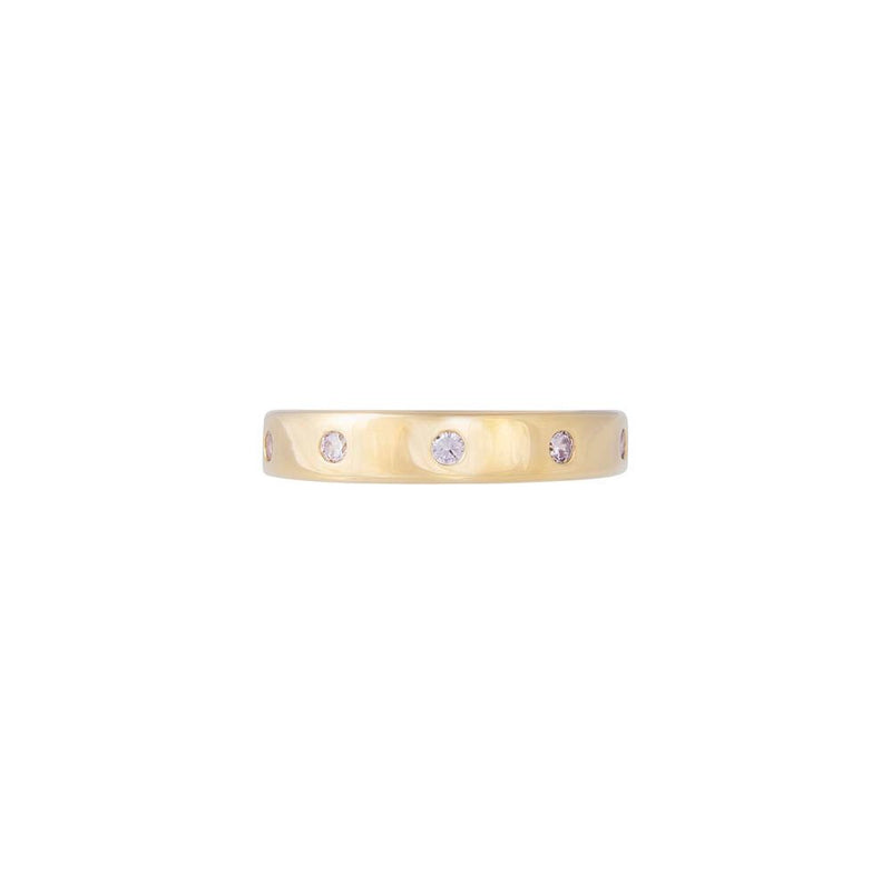 White Cheetah Stacking Ring | Gold