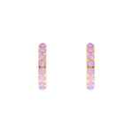 Pink Opal Crystal Midi Hoops
