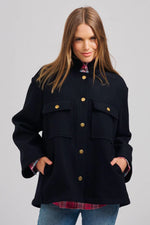 Allegra Relaxed Wool Blend Jacket | French Navy