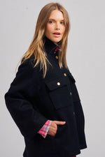 Allegra Relaxed Wool Blend Jacket | French Navy