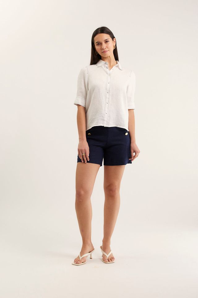 Ruby Linen Shirt | White