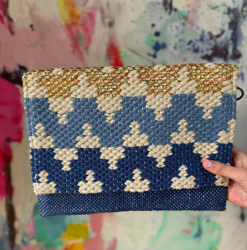 Metallic Woven Envelope Clutch/Bag
