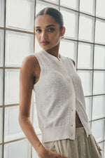 Kyra Button Tank | White