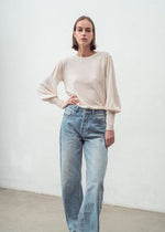 CASHMERE BLEND BELL SLEEVE TOP | WINTER WHITE