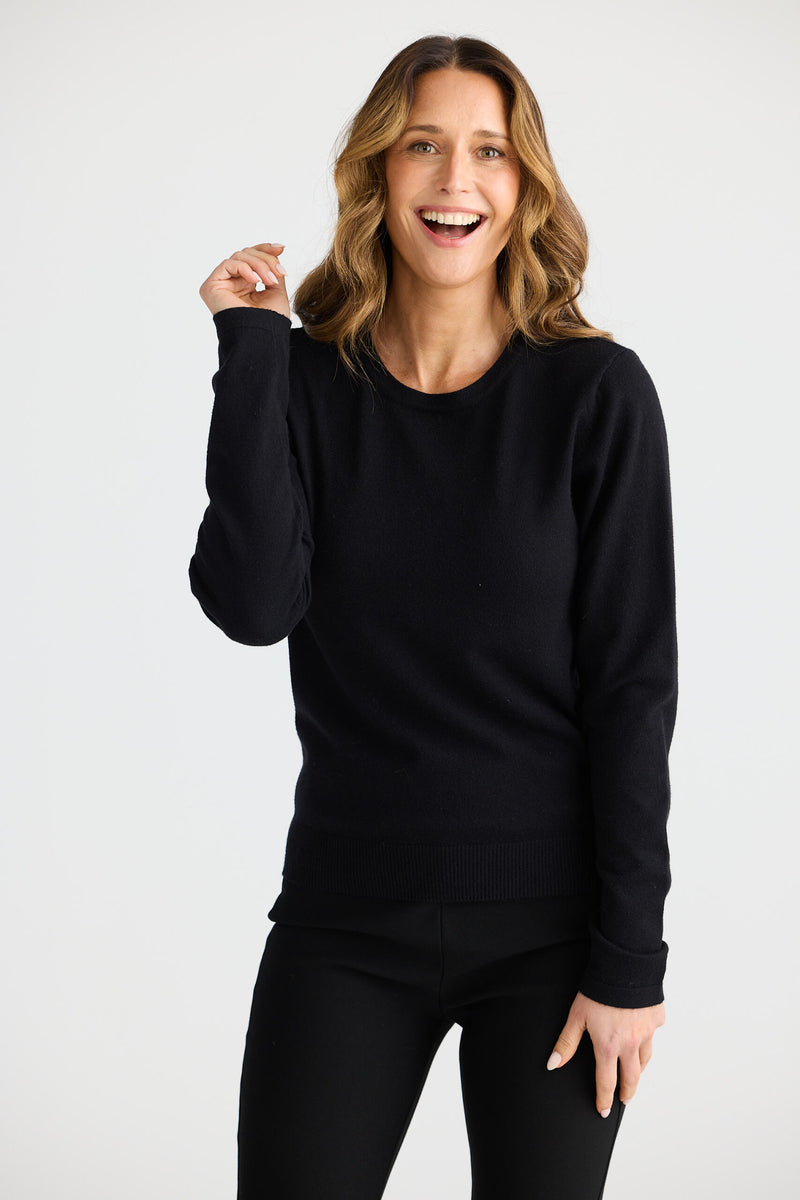 Breeze Long Sleeve Knit Top | Black