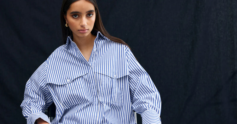 Riley Shirt | Navy/White Stripe