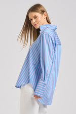 Elodie Girlfriend Shirt | Blue Pink Stripe