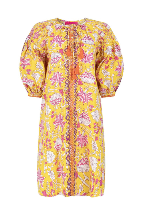 Yellow Embr Dress | Yellow