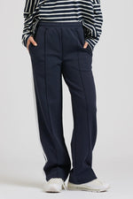 Lola Pant | French Navy & White