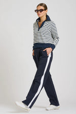 Lola Pant | French Navy & White