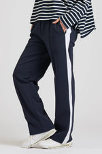 Lola Pant | French Navy & White