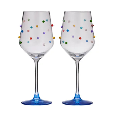 Polka Dot Wine Glass