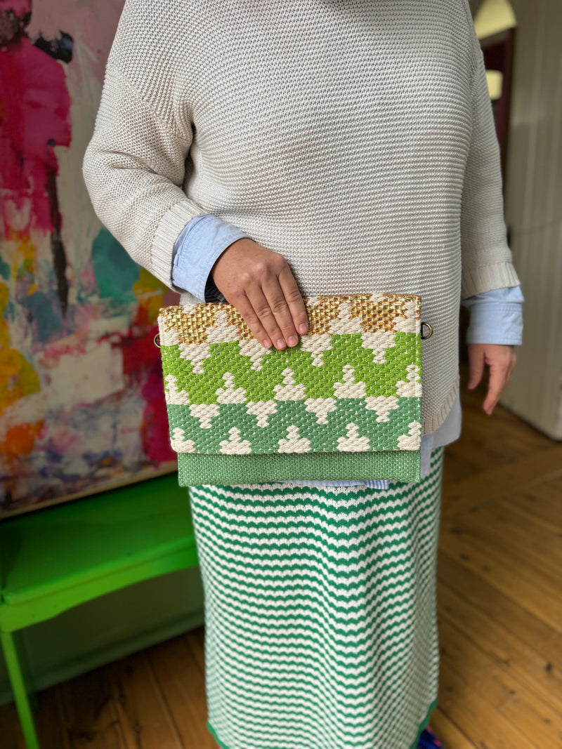Metallic Woven Envelope Clutch/Bag