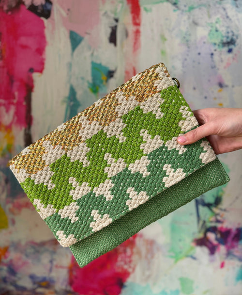 Metallic Woven Envelope Clutch/Bag