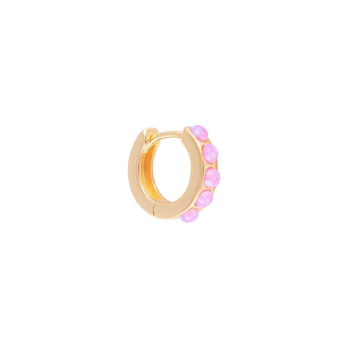 Pink Opal Crystal Huggie