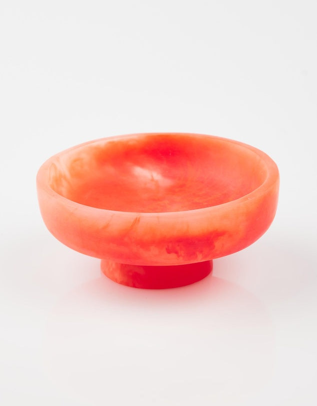 Resin Pedestal Bowl Small | Orange