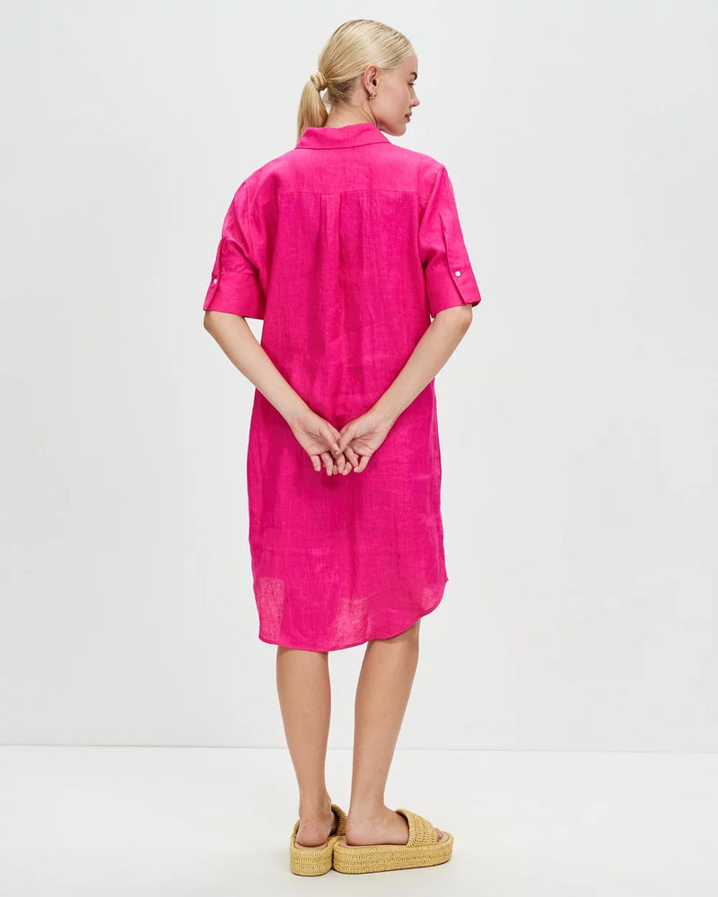 Hettie Shirt Dress | Fuschia
