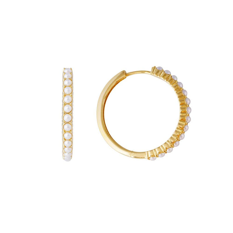 Slim Crystal Pearl Maxi Hoop