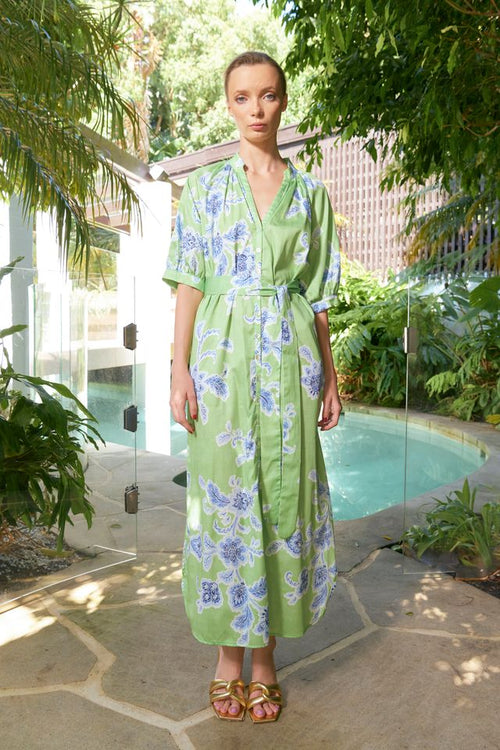 Taylor Sundance Ankle Dress | Green