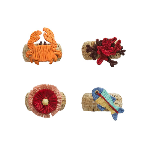 Aria Napkin Ring Set | Flame