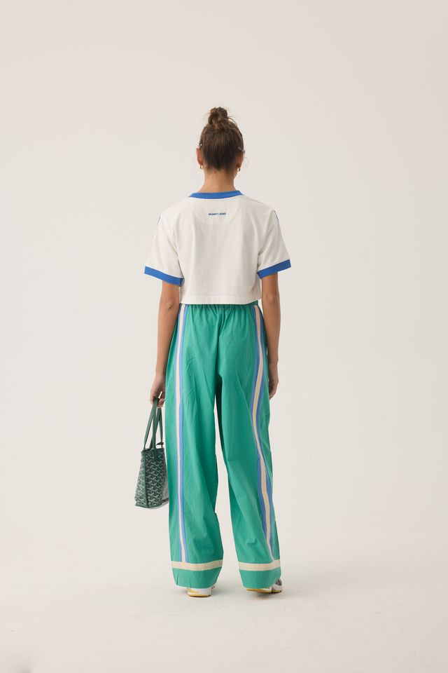 La Mer Stripe Pant Jade Green