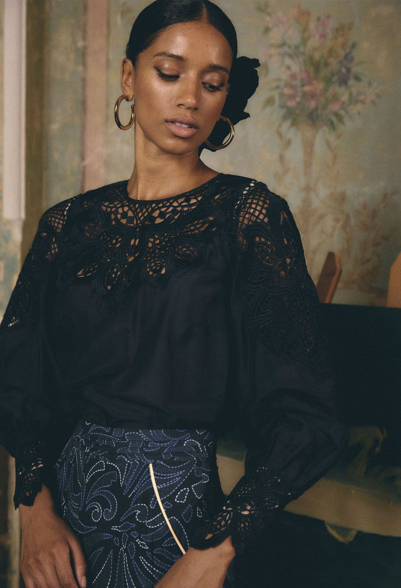 Mirador Lace Blouse | Night Sky