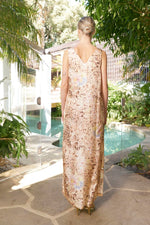 Tia Cheetah Silk Maxi Dress