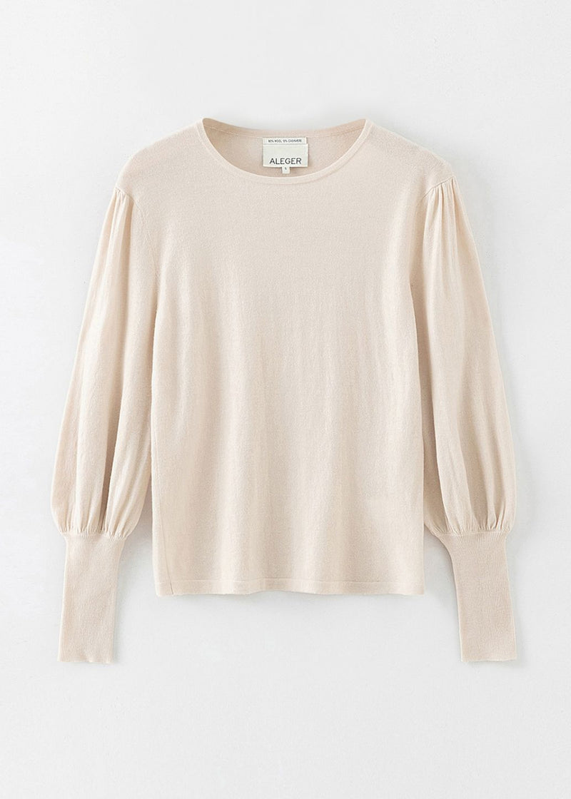 CASHMERE BLEND BELL SLEEVE TOP | WINTER WHITE