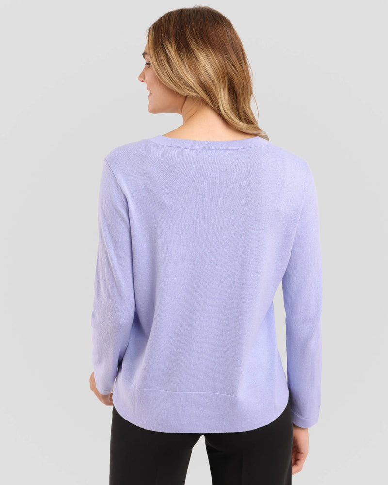 V Neck Cotton Cashmere Pullover | Dew