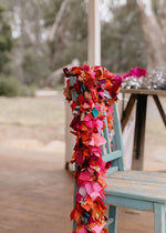 Vibrant Pink and Red Recycled Fabric Garland