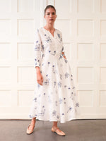 Azurite Dress | Village Embroidery on White