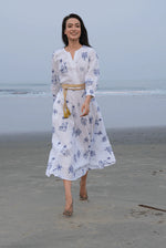 Azurite Dress | Village Embroidery on White