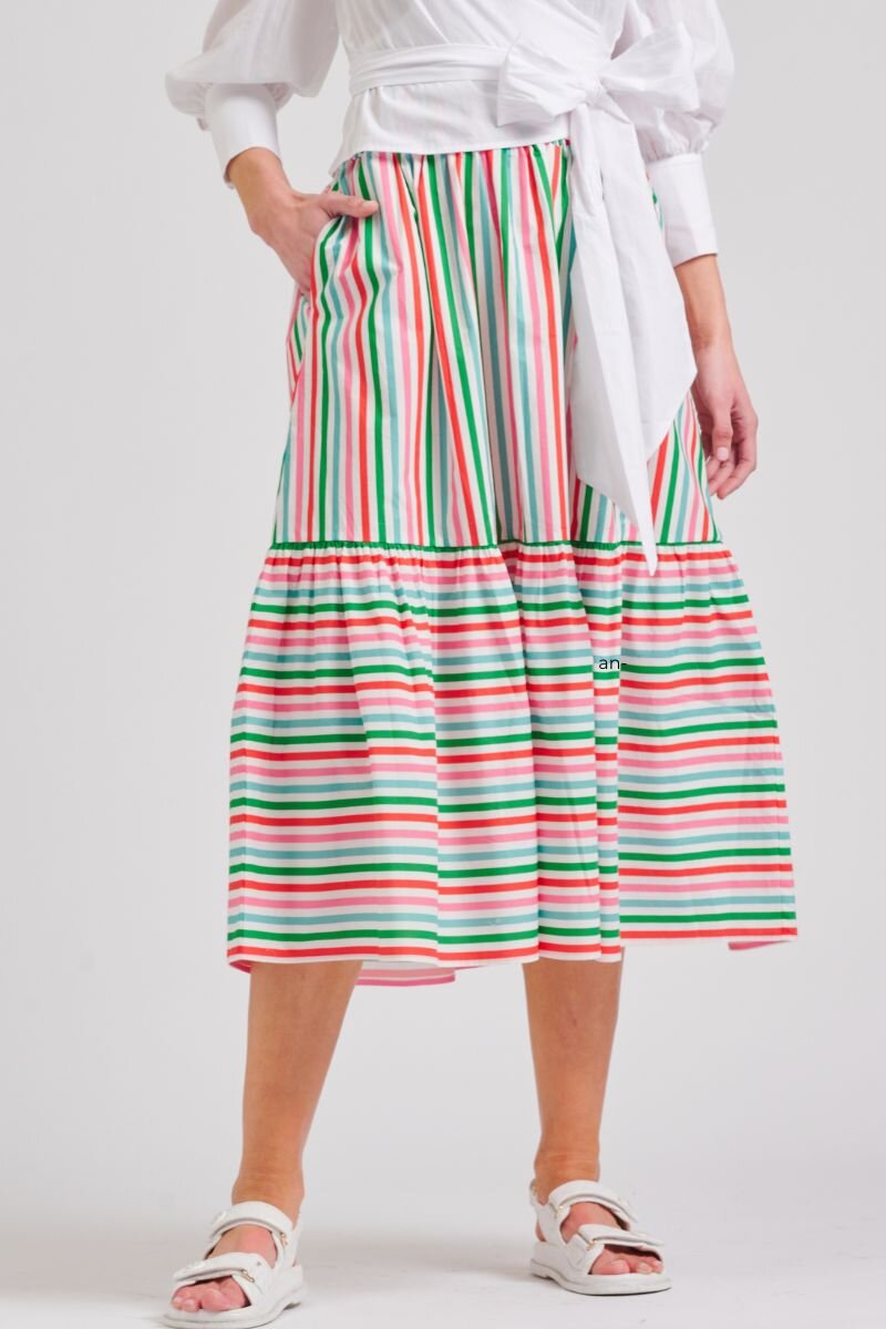 Nina Skirt | Holiday Stripe