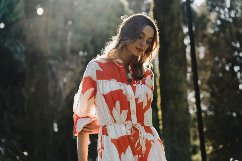 Natalia Maxi Dress | Tangerine Fern