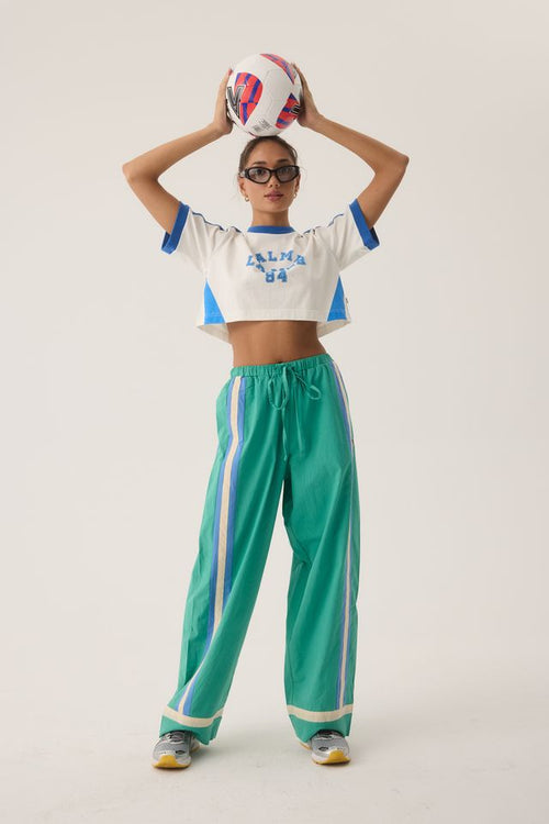 La Mer Stripe Pant Jade Green