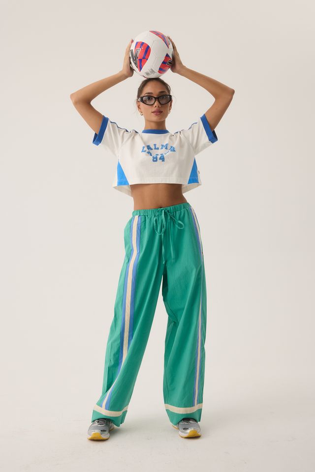 La Mer Stripe Pant Jade Green