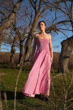 Layla Dress | Magenta Stripe
