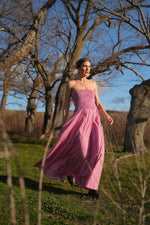 Layla Dress | Magenta Stripe