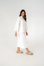 Berkely Denim Blouse | Chalk