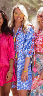 Lila Print Dress Orange Embr / Purple