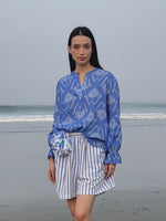 Broom Blouse | Ikat Blue