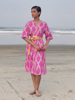 Oleander Long Dress | Ikat Pink