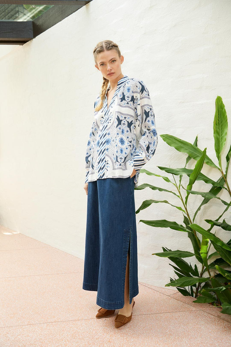 Chloe Bird Blouse | White