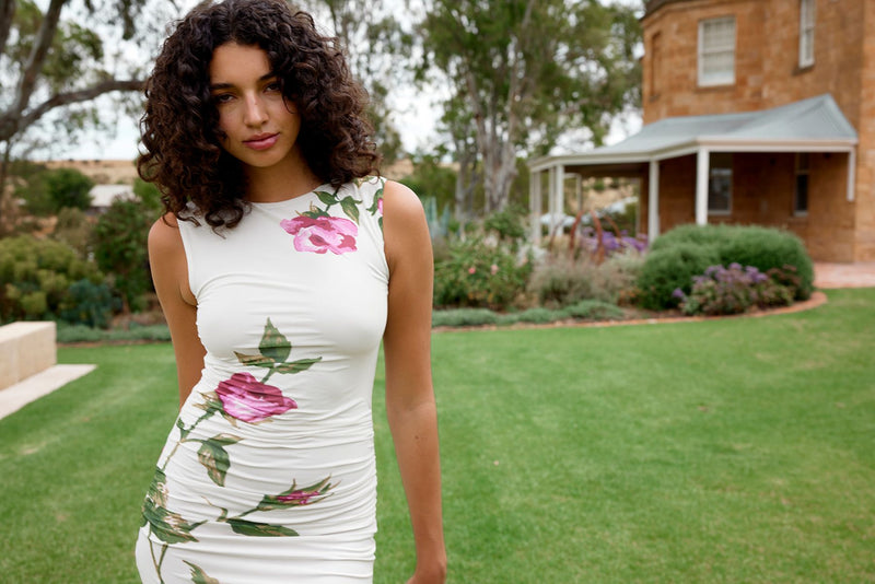 Ariel Mesh Dress | Antique Rose