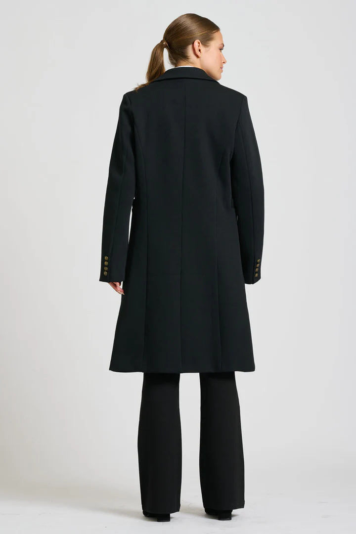 Louise Long Line Coat | Black