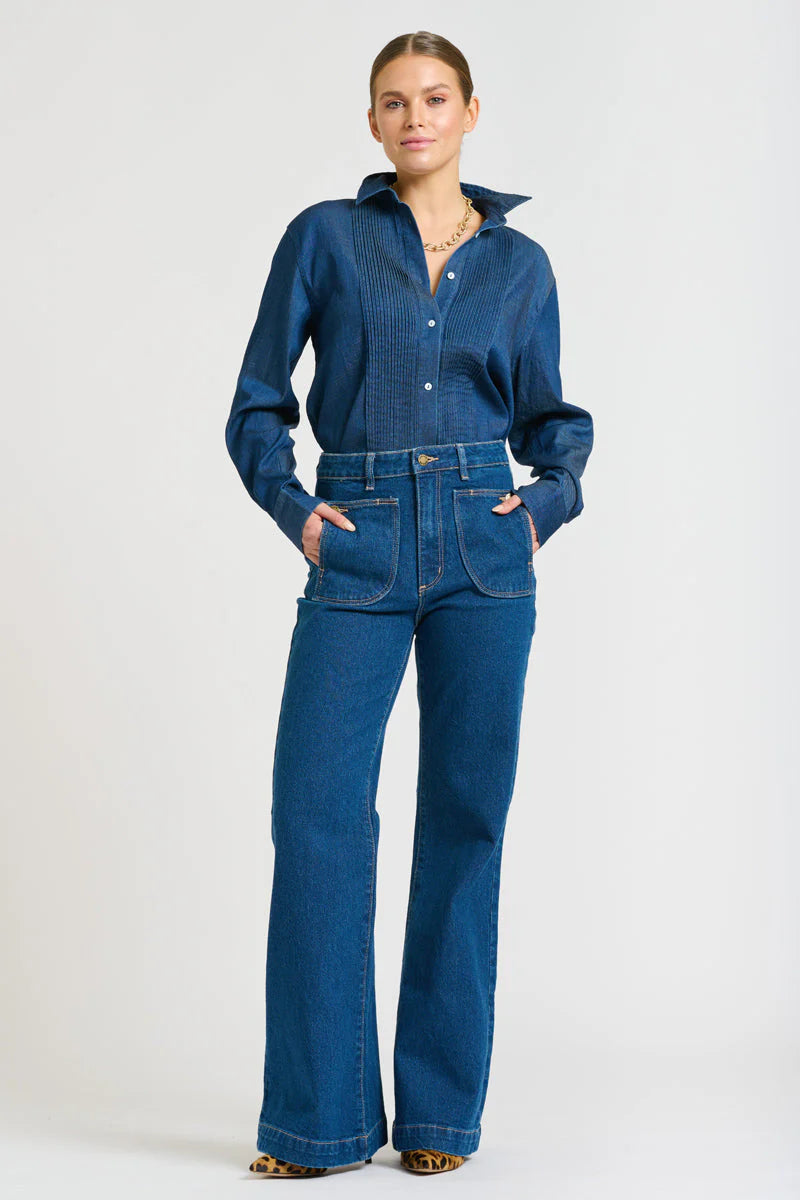 Penny Shirt Pintuck | Denim