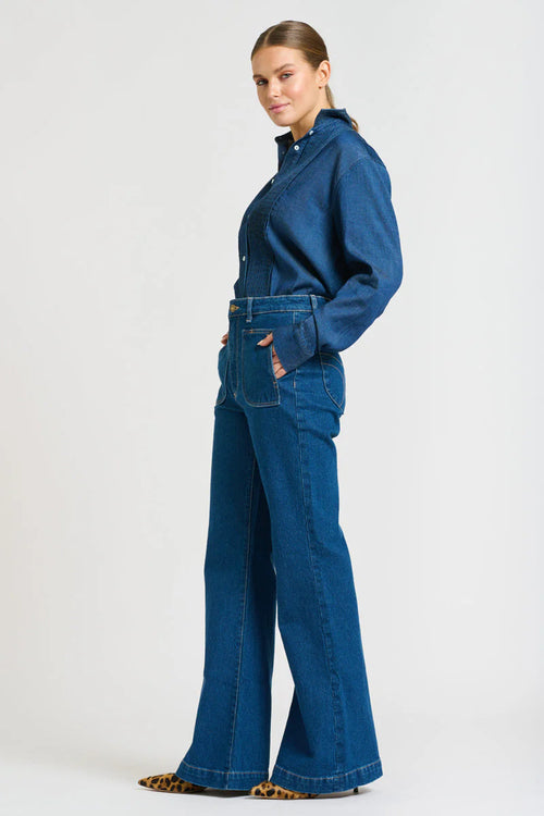 Penny Shirt Pintuck | Denim