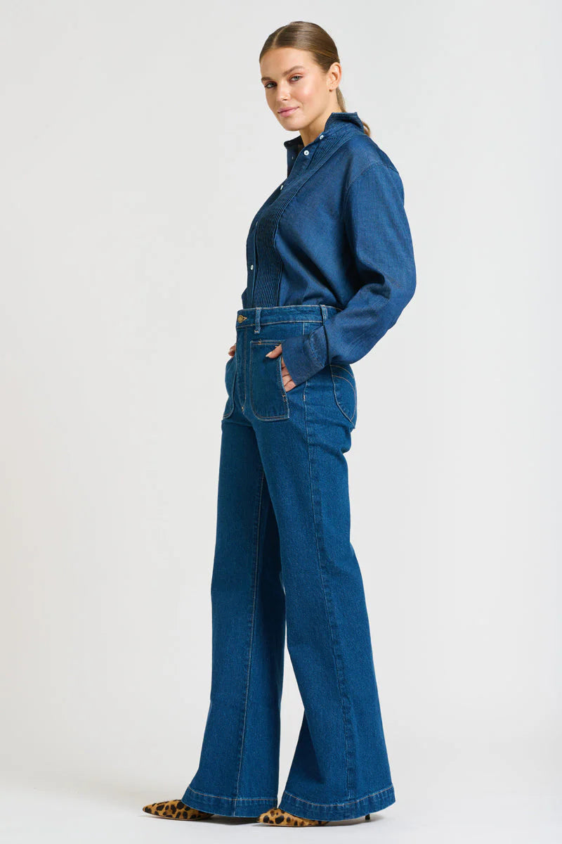 Penny Shirt Pintuck | Denim