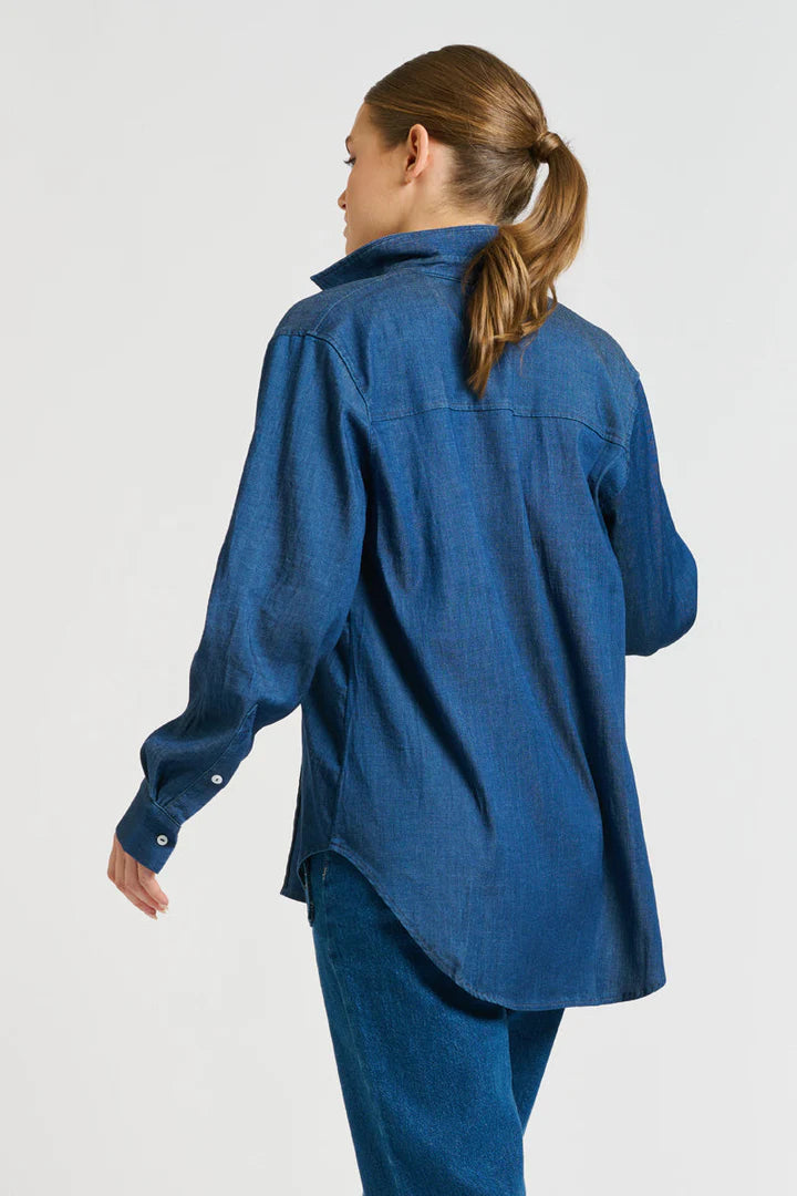 Penny Shirt Pintuck | Denim